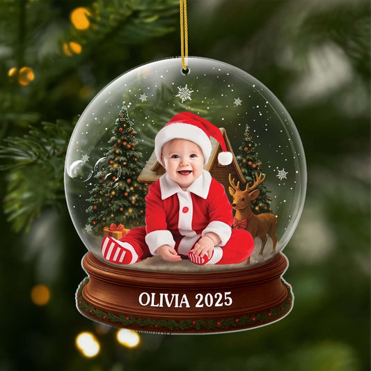 6212OUS1 acrylic snow globe ornament with photo custom christmas gifts 6212OTHTK