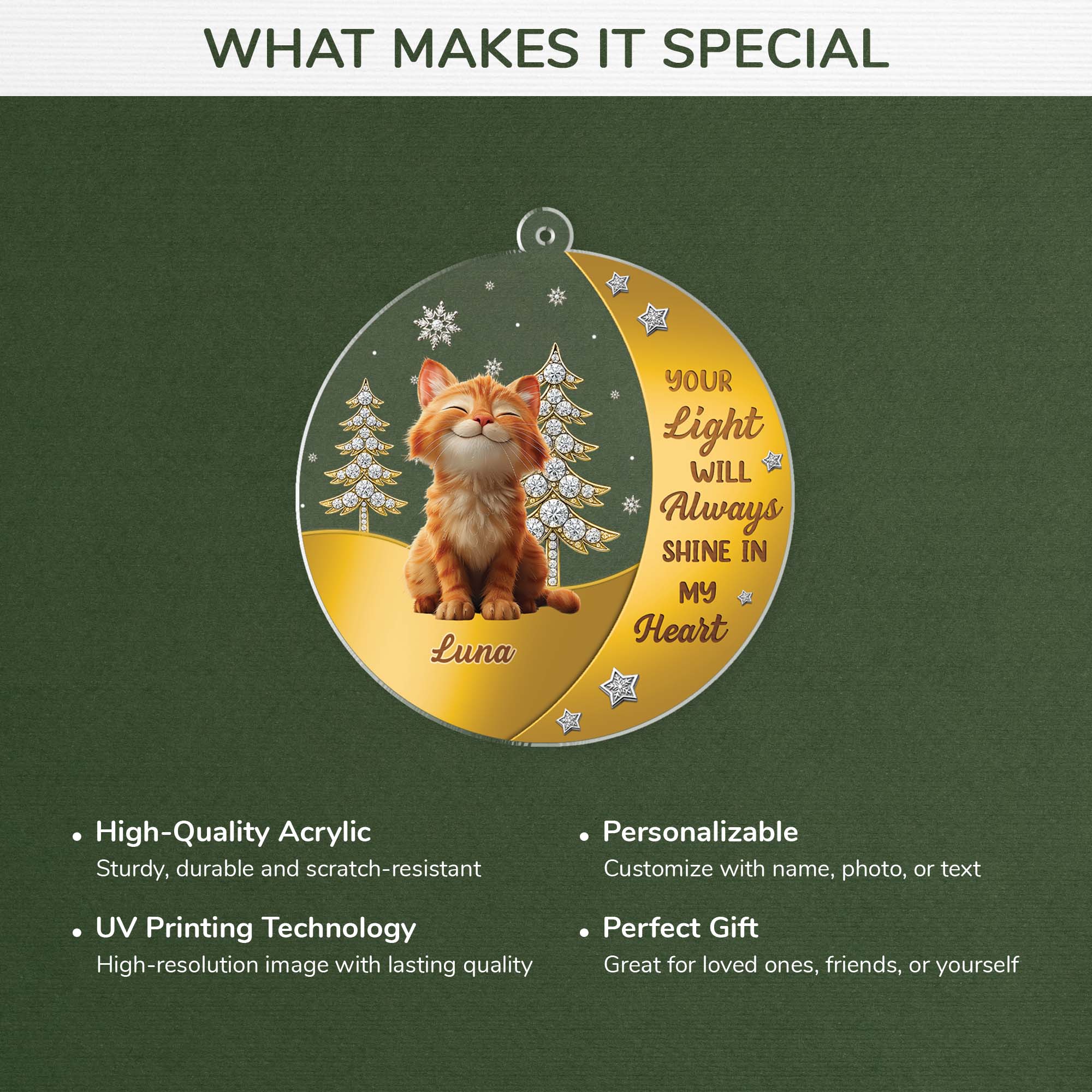 6215OUK4 acrylic cat memorial ornament personalized gifts for cat owners 6215o6std