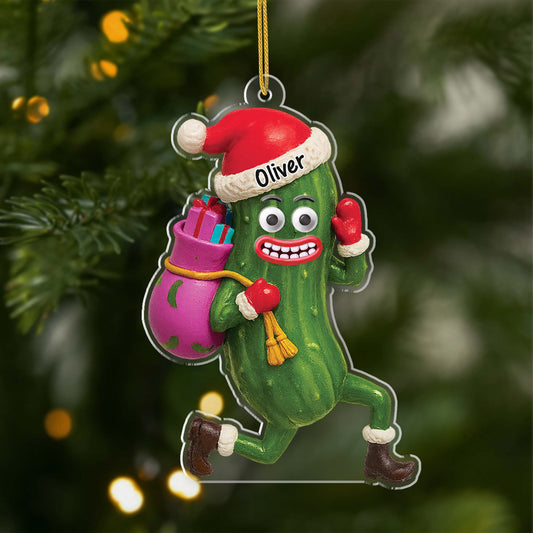 6219OUS1 3d printing effect acrylic christmas pickle ornament personalized xmas gifts 6219O6V5A
