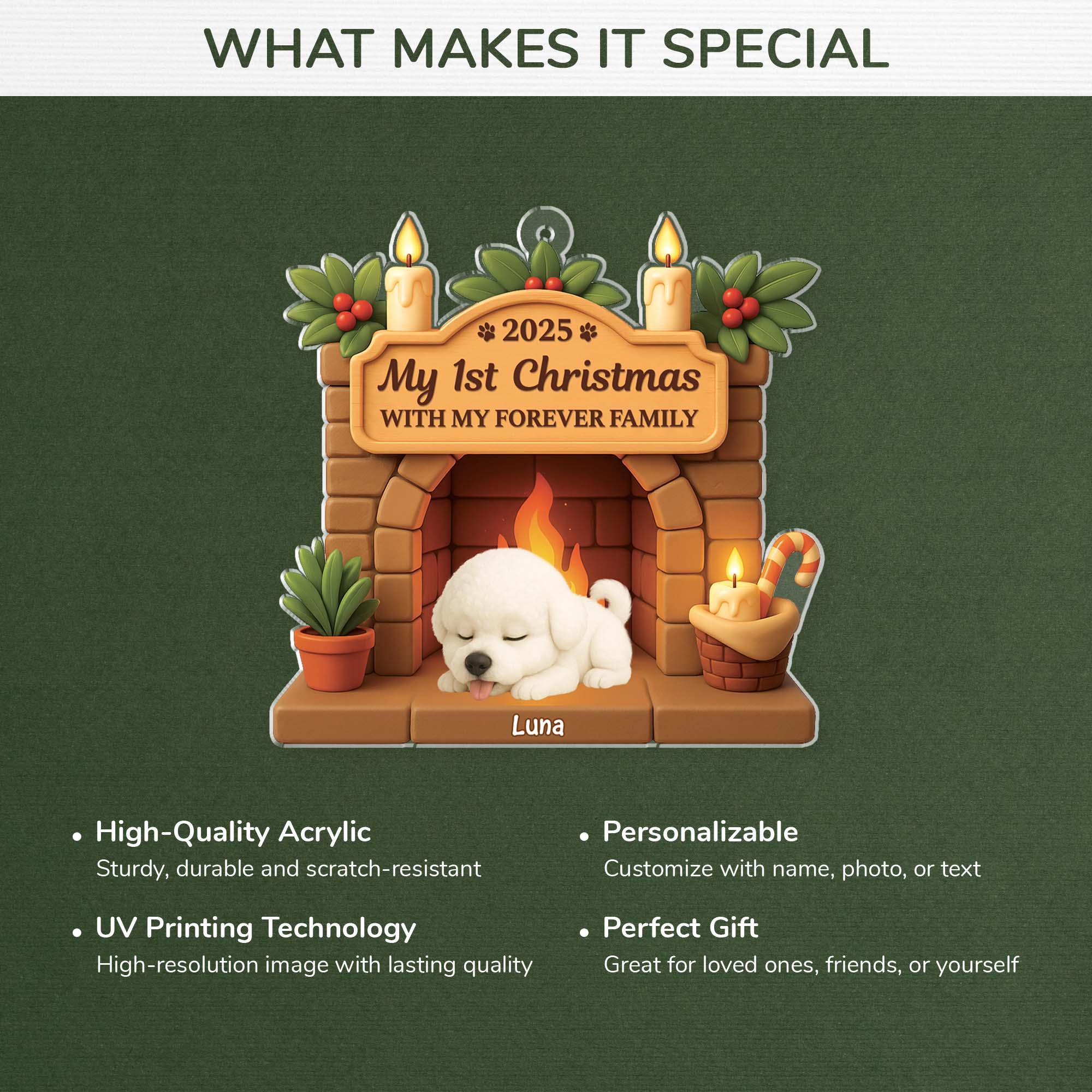 6225OUS4 3d printing effect acrylic dog first christmas ornament custom dog gifts 6225O8TTC