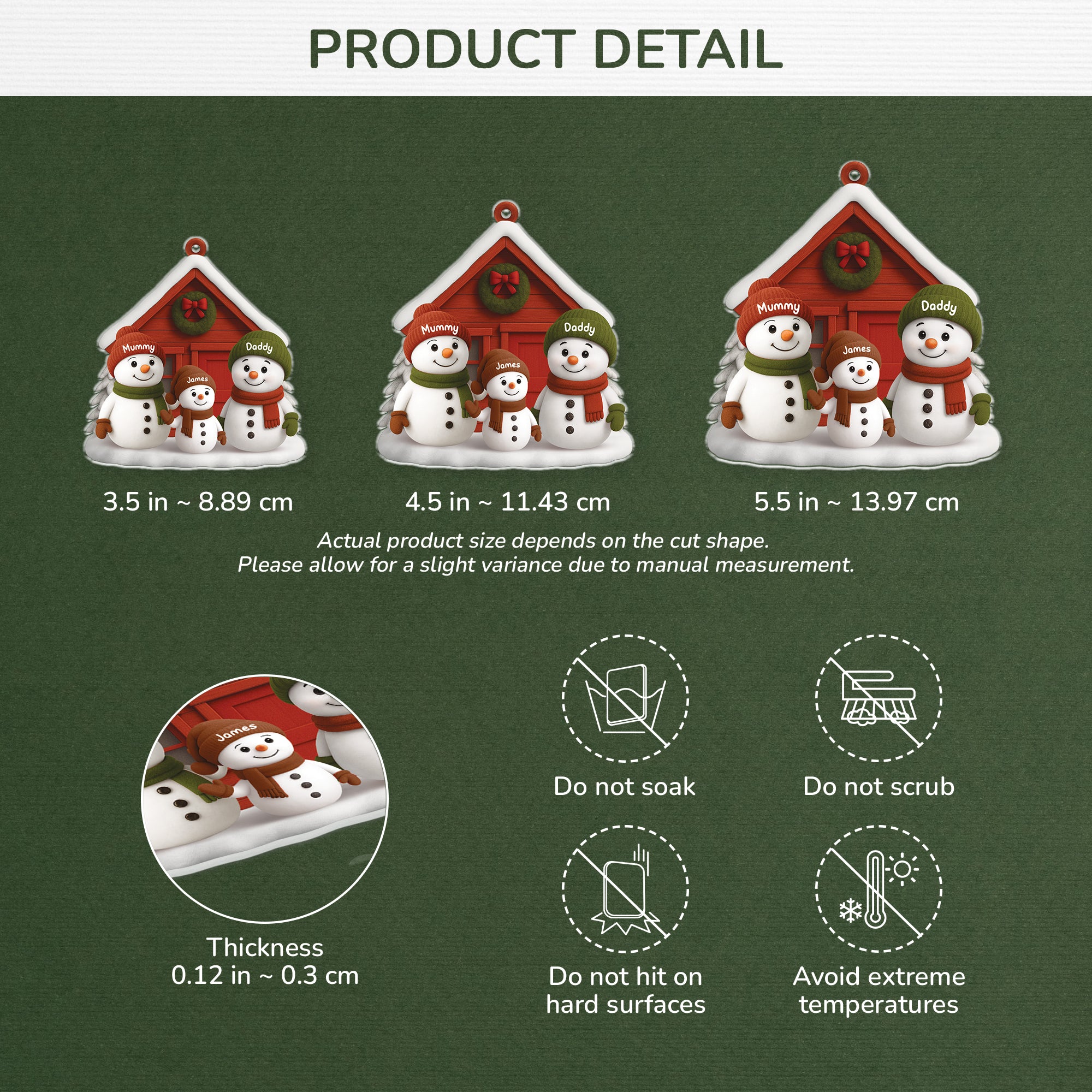 6228OUk1 3d printing effect acrylic snowman christmas ornament personalized gift for family 6228O8LZI_3