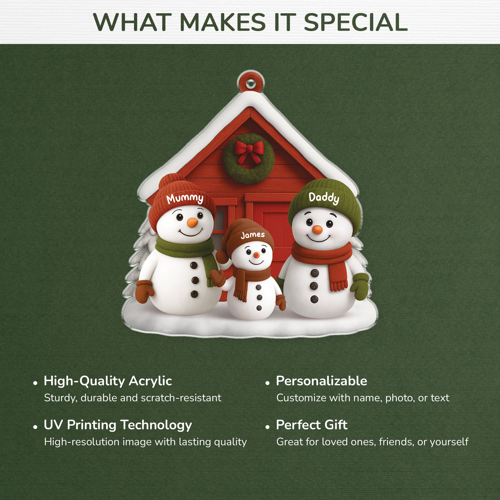 6228OUk1 3d printing effect acrylic snowman christmas ornament personalized gift for family 6228O8LZI_4