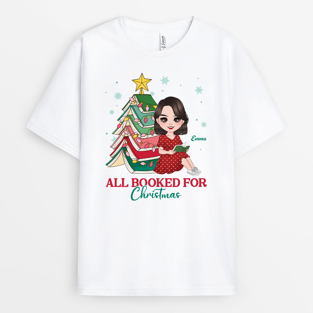6233AUS1 all booked for christmas shirt personalized gifts a book lover 6233AKMZA