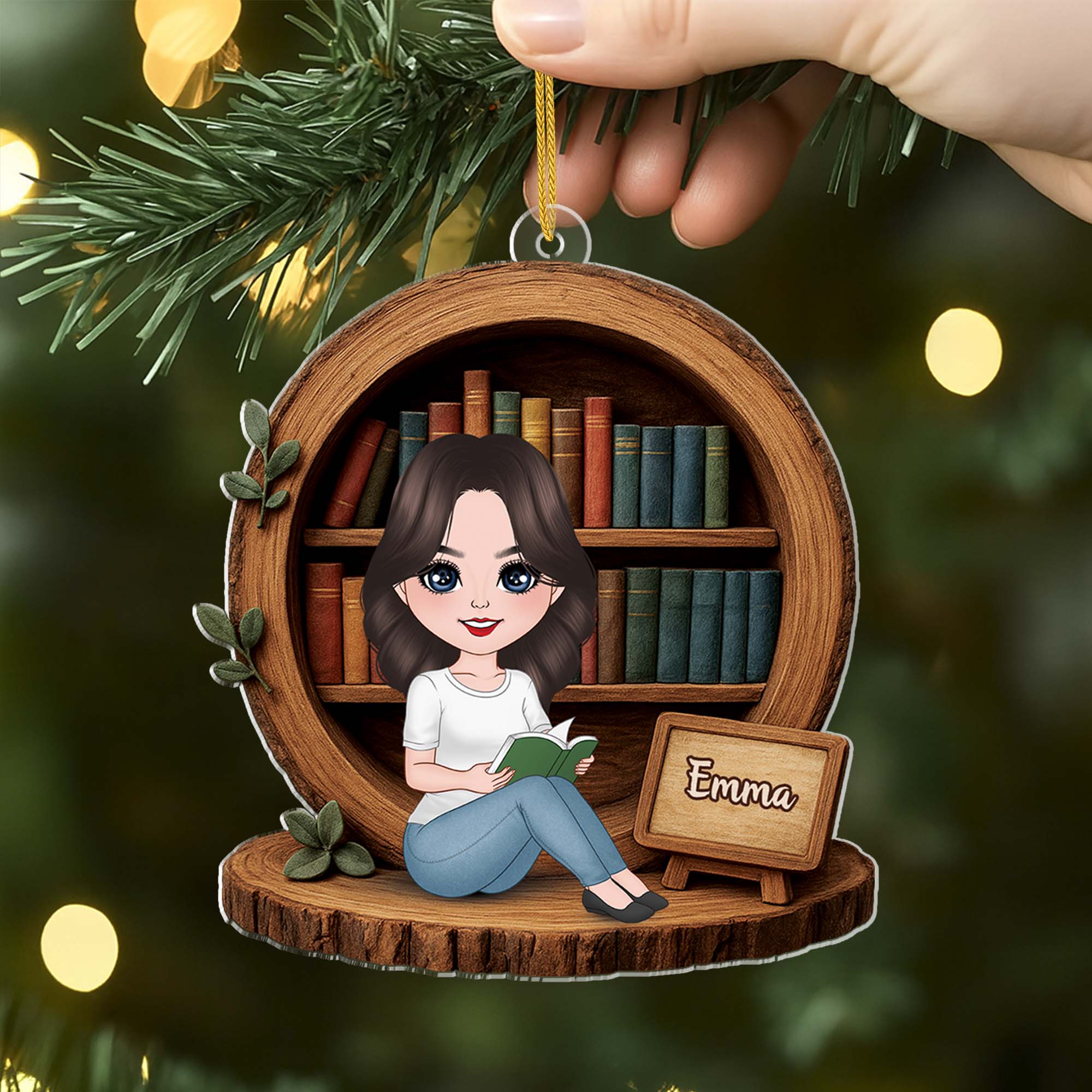 6234OUS2 3d printing effect acrylic book lover ornament personalized xmas gifts for her 6234O3QAA