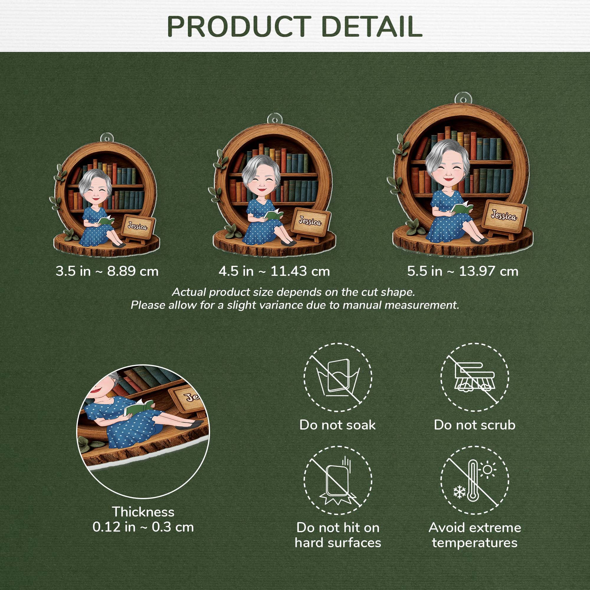 6234OUS3 3d printing effect acrylic book lover ornament personalized xmas gifts for her 6234O3QAA