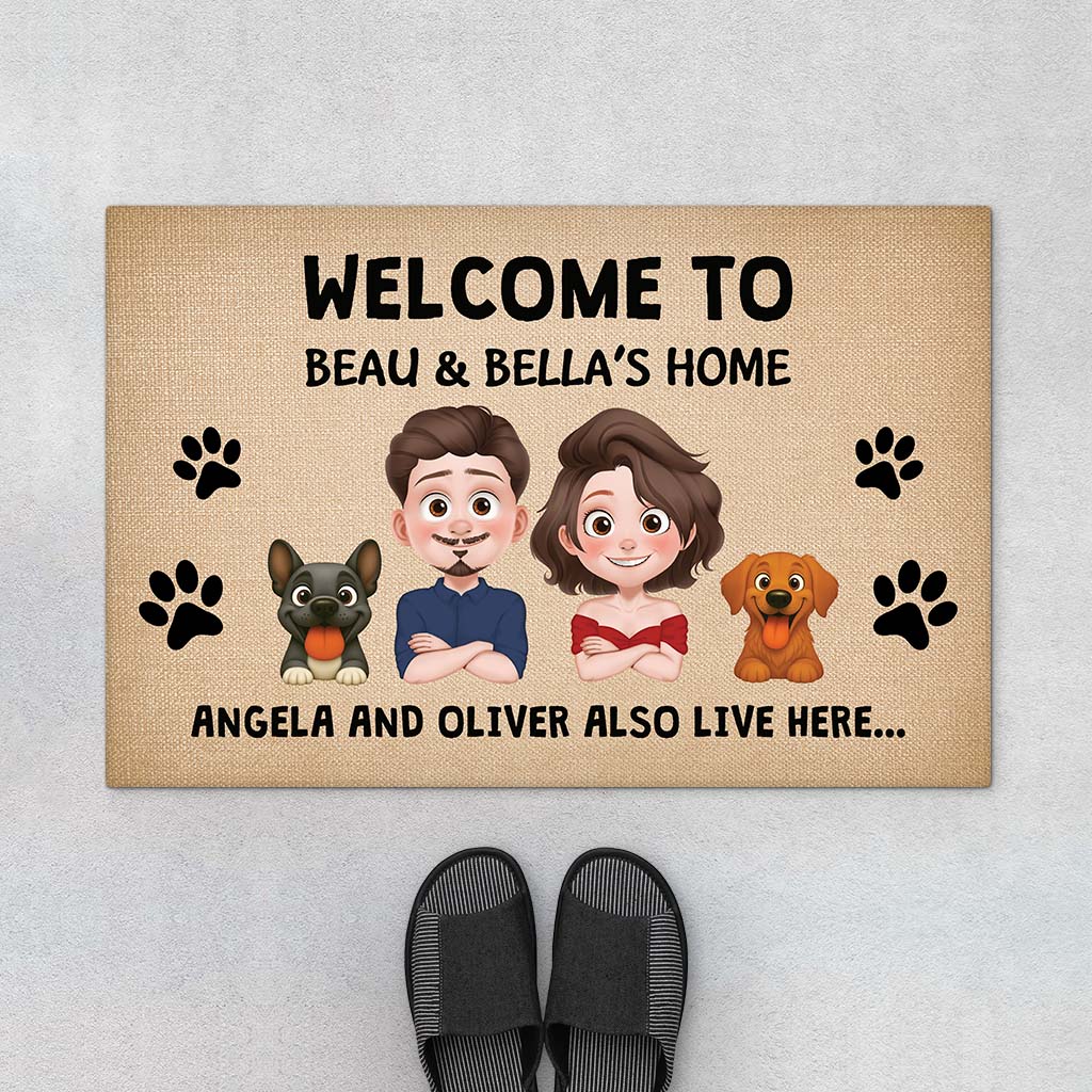 6236DUS1 welcome to our home doormat personalized gifts for dog lovers 6236D8T0C