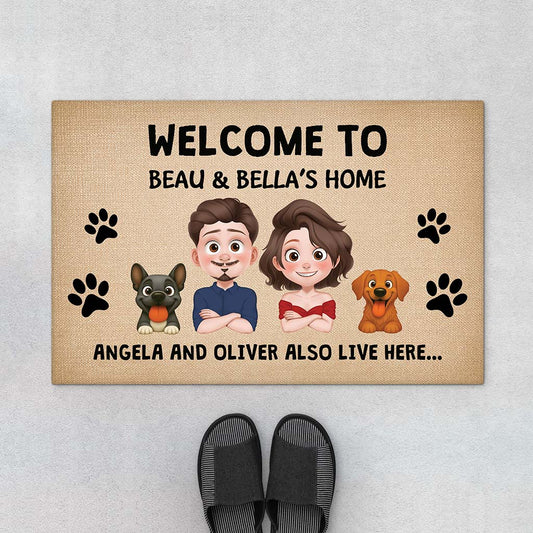 6236DUS1 welcome to our home doormat personalized gifts for dog lovers 6236D8T0C