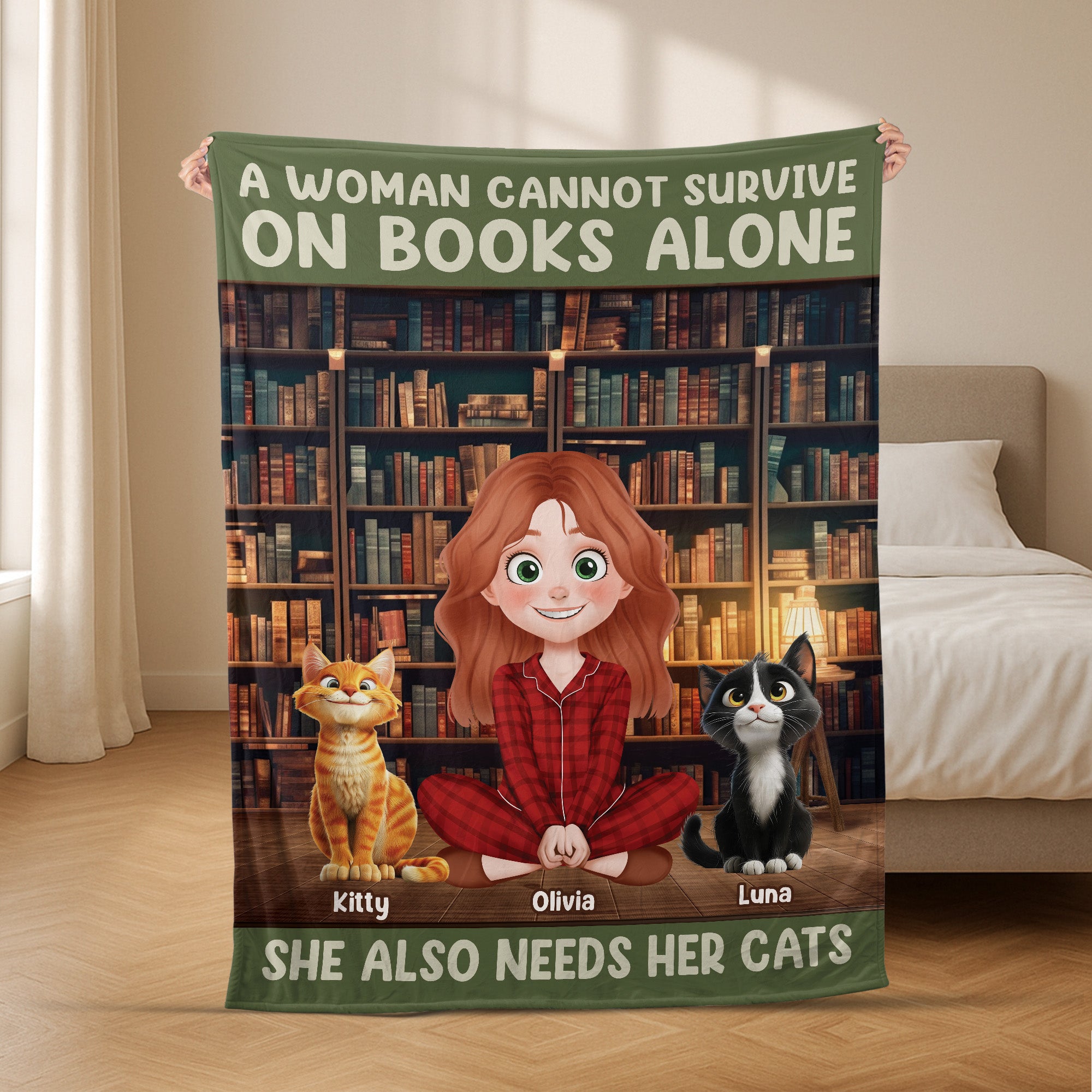 6239BUS2 funny book lover blanket personalized gifts for cat lovers 6239B8LZD