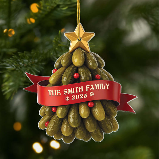 6247OUS1 3d printing effect acrylic christmas pickle ornament custom family gift 6247OKQTI