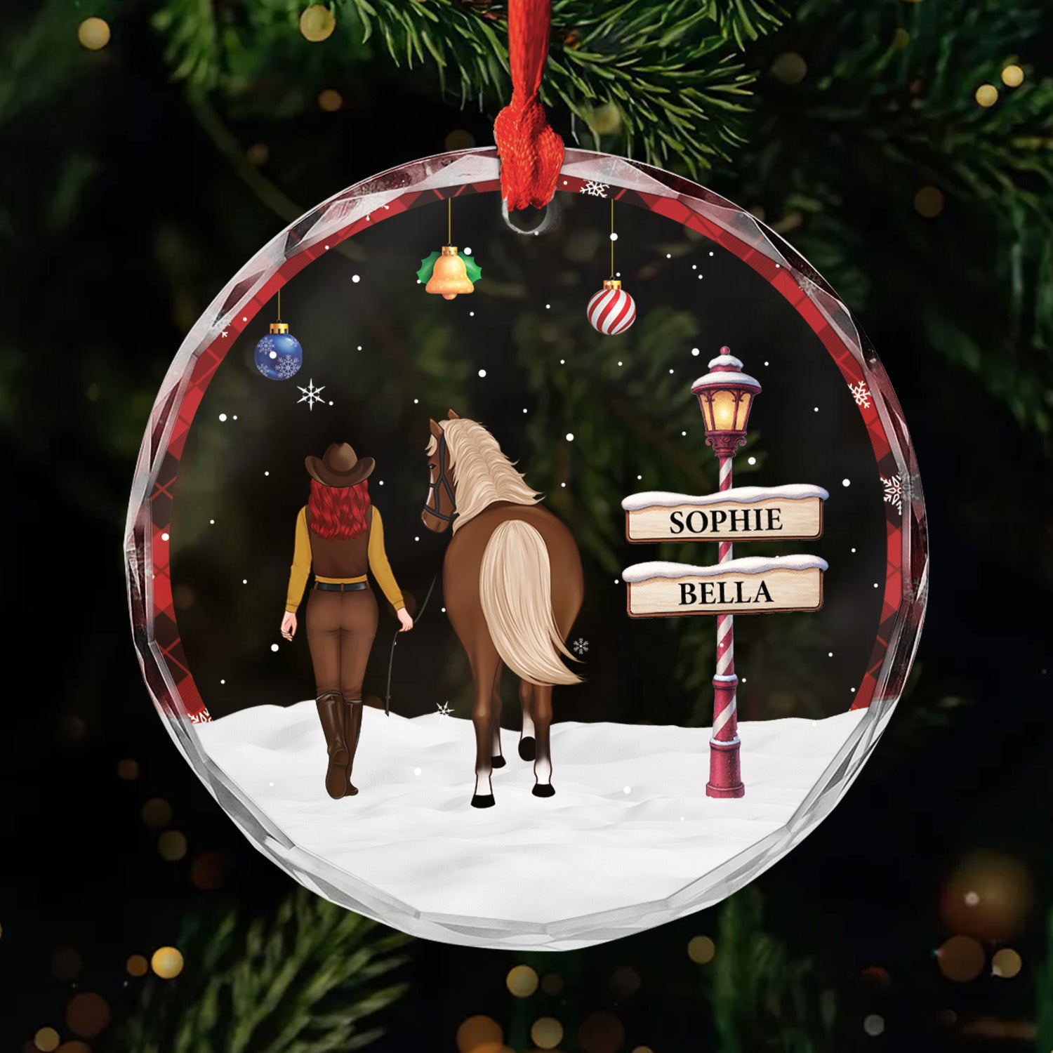 Personalised Glass Christmas Ornament for Horse Lovers 商品缩略图