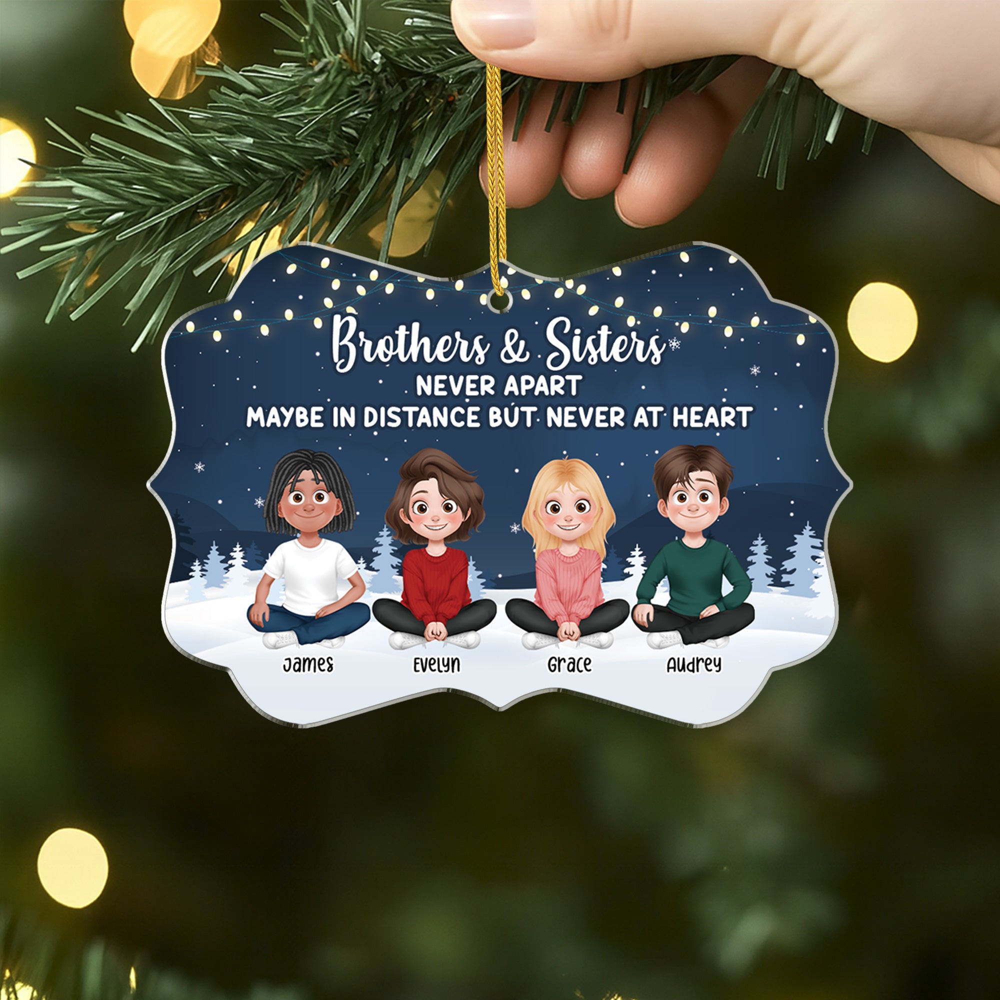 6253OUS2 custom acrylic ornaments christmas gifts for brother and sister 6253O