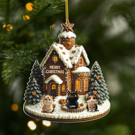 6257OUS1 3d printing effect acrylic christmas house ornaments custom gifts for cat lovers 6257OKQ5D