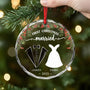 6258OUS2 custom glass couple ornaments first christmas as husband and wife gifts 6258OKT5G