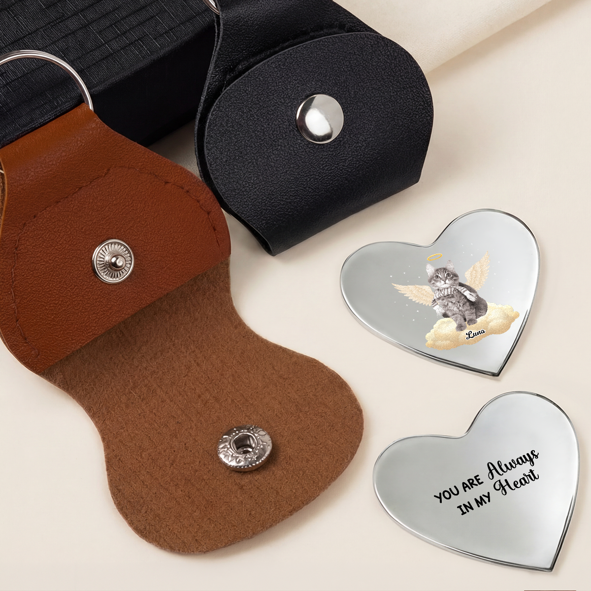 6260AUK2 personalised pet memorial pocket hug heart token with photo 6260ajsfzc