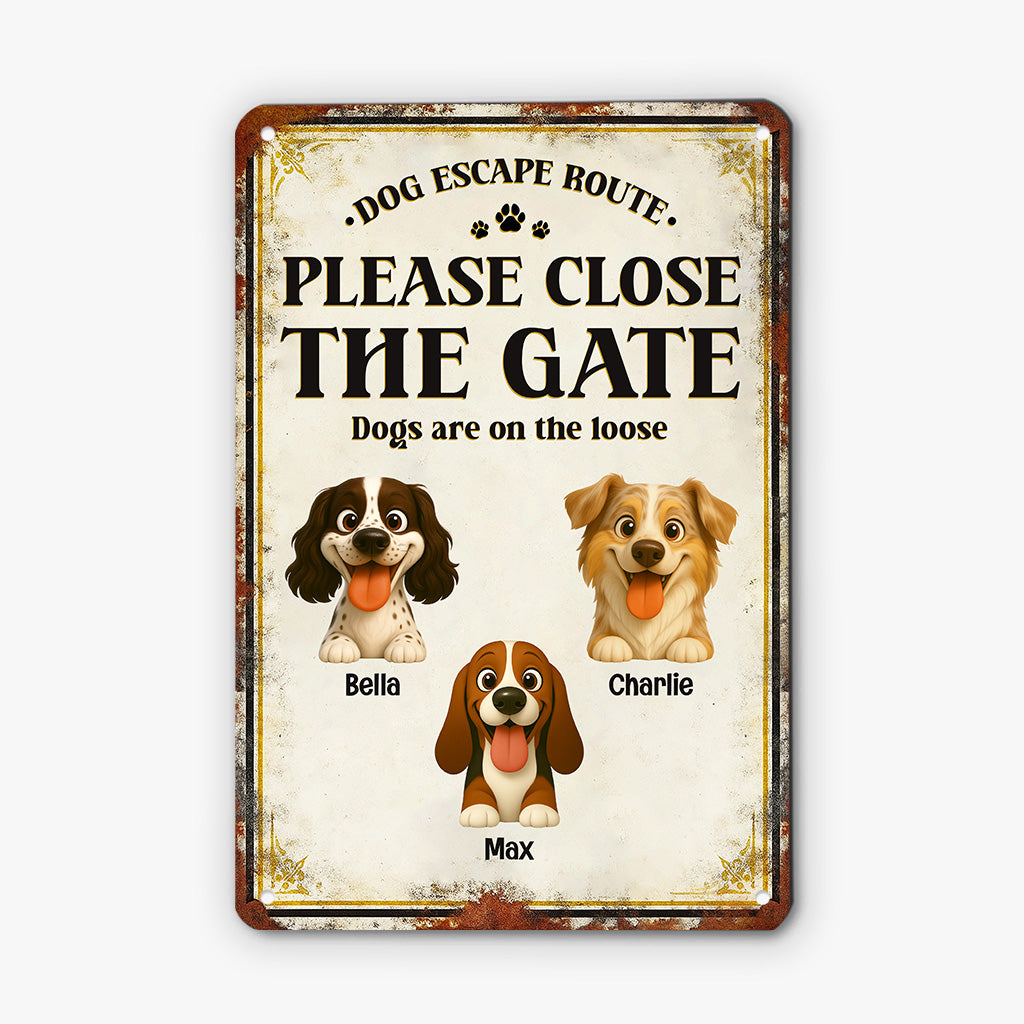 6267EUS1 metal please close the gate sign custom gifts for dog lovers 6267E8QMC