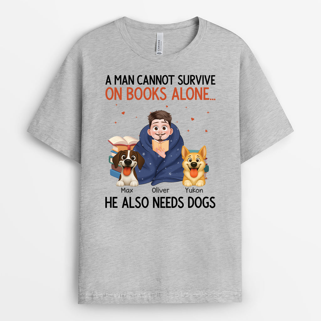 6271AUS1 a woman cannot survive on books alone shirt custom dog lover gifts 6271ATLZC_1