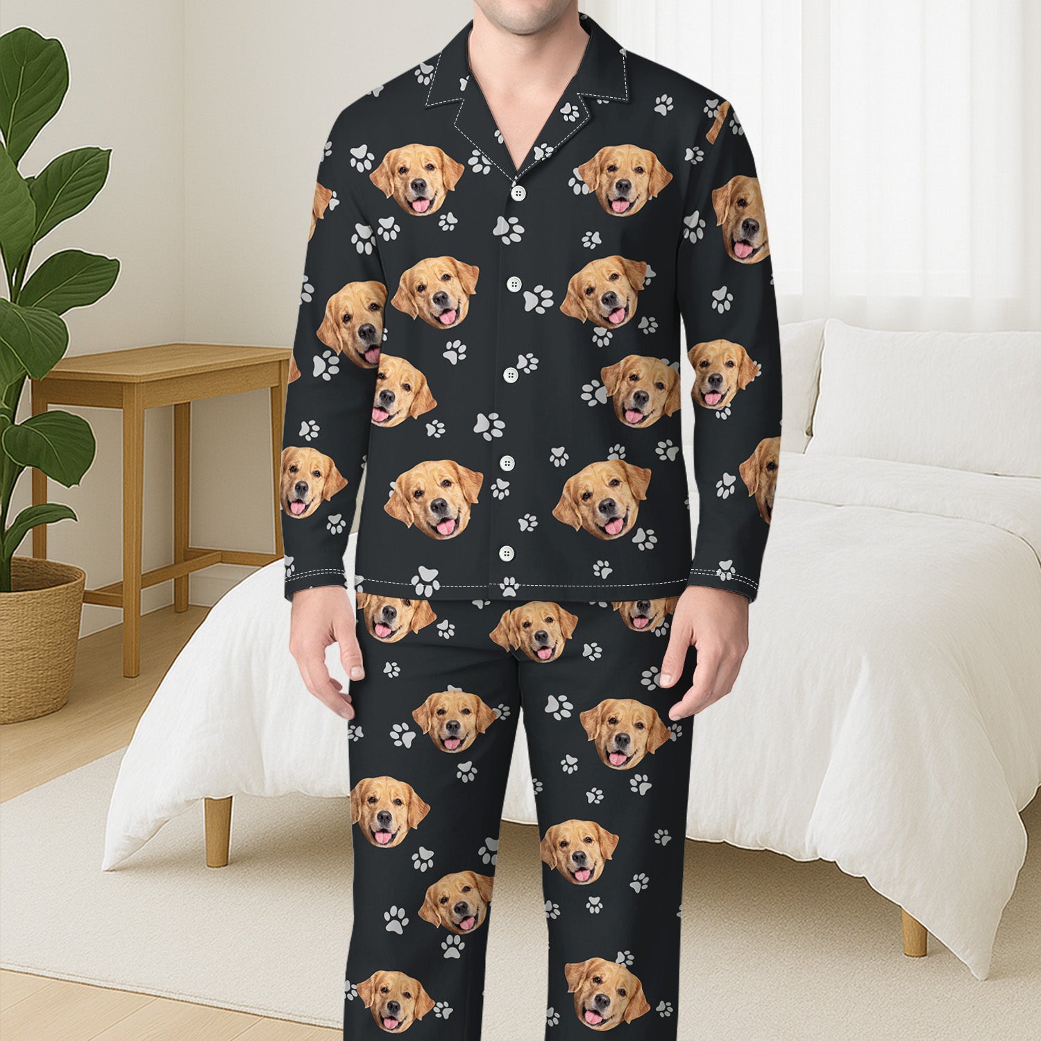 6283VUS1 pajamas with pet face_ personalized gifts for dog owners 6283VKLMC_3