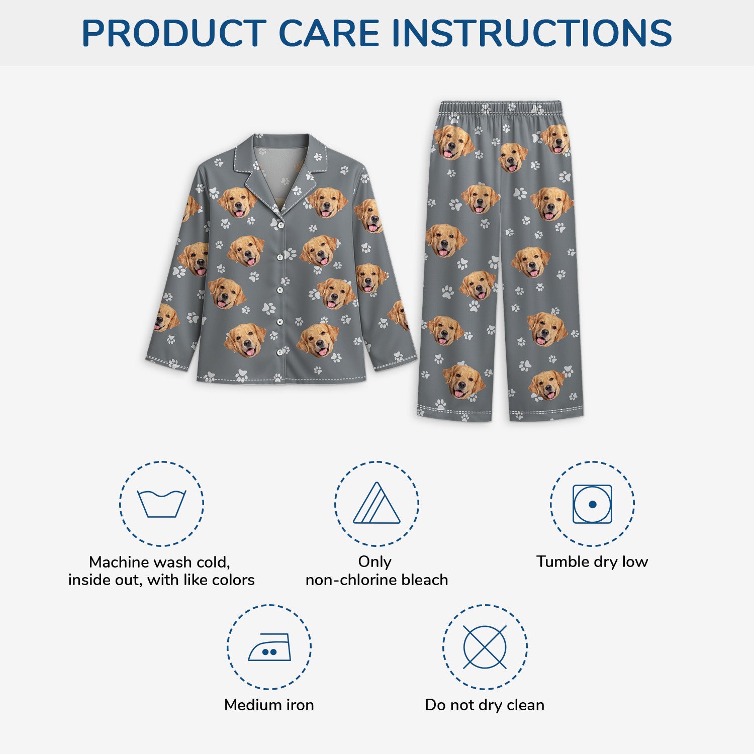 6283VUS1 pajamas with pet face_ personalized gifts for dog owners 6283VKLMC_4