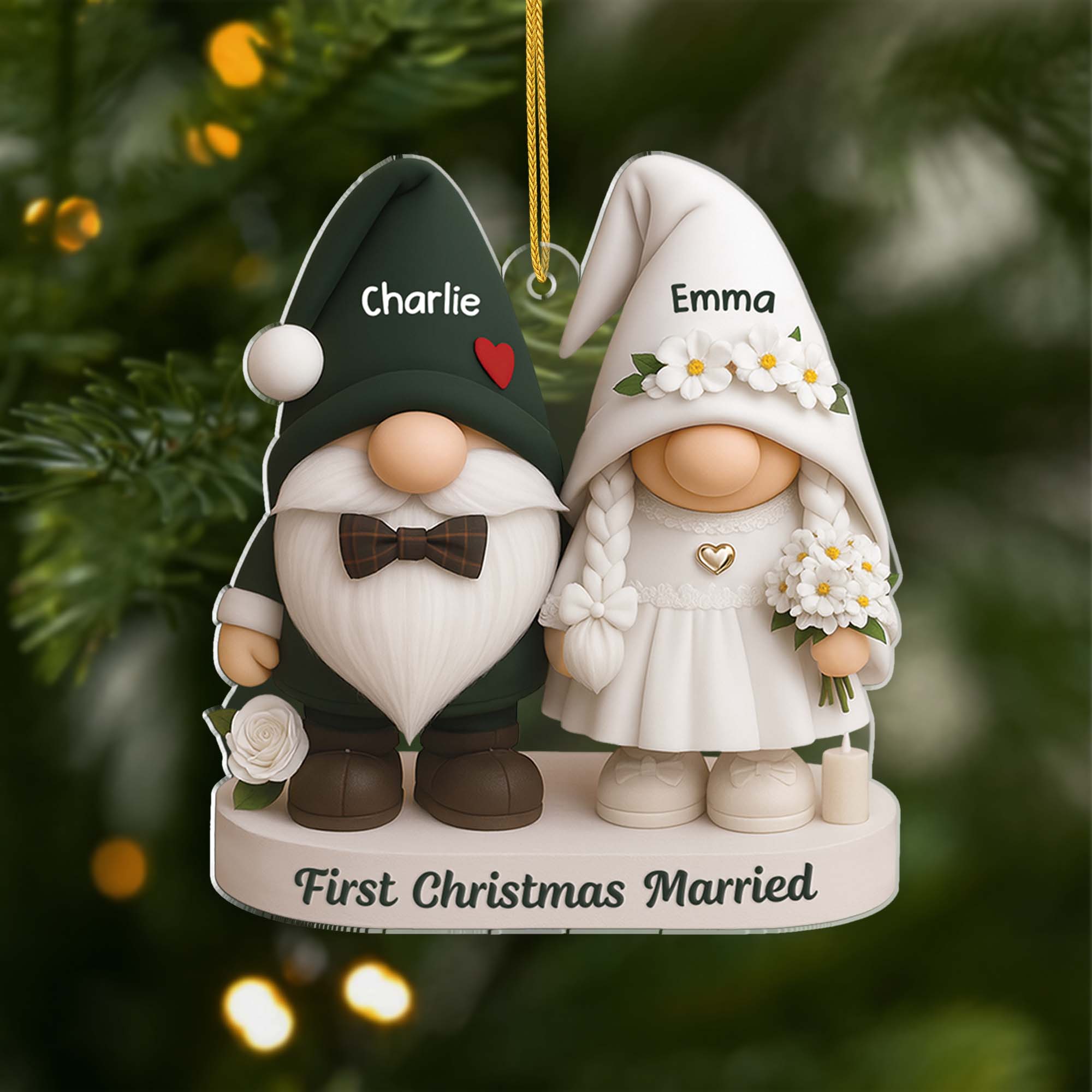 6292OUS1 3d printing effect acrylic first christmas married ornament custom gifts for couples 6292O8TCG