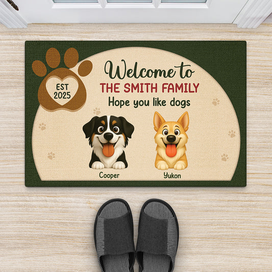 6299DUS2 welcome hope you like dogs doormat_ custom dog gifts for owners 6299DTMZC