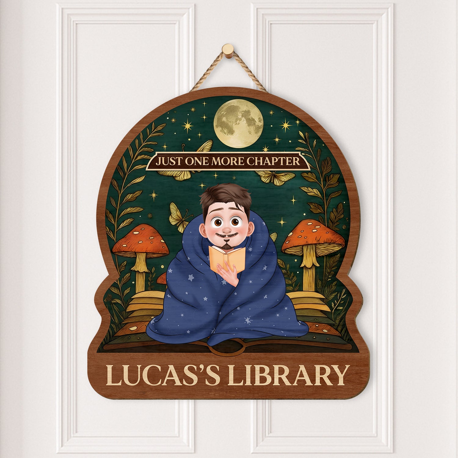 6308QUS2 wooden library sign_ personalized gifts for book lovers 6308QKQZA