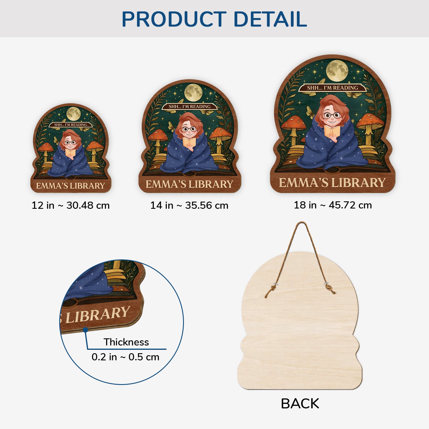 6308QUS3 wooden library sign_ personalized gifts for book lovers 6308QKQZA