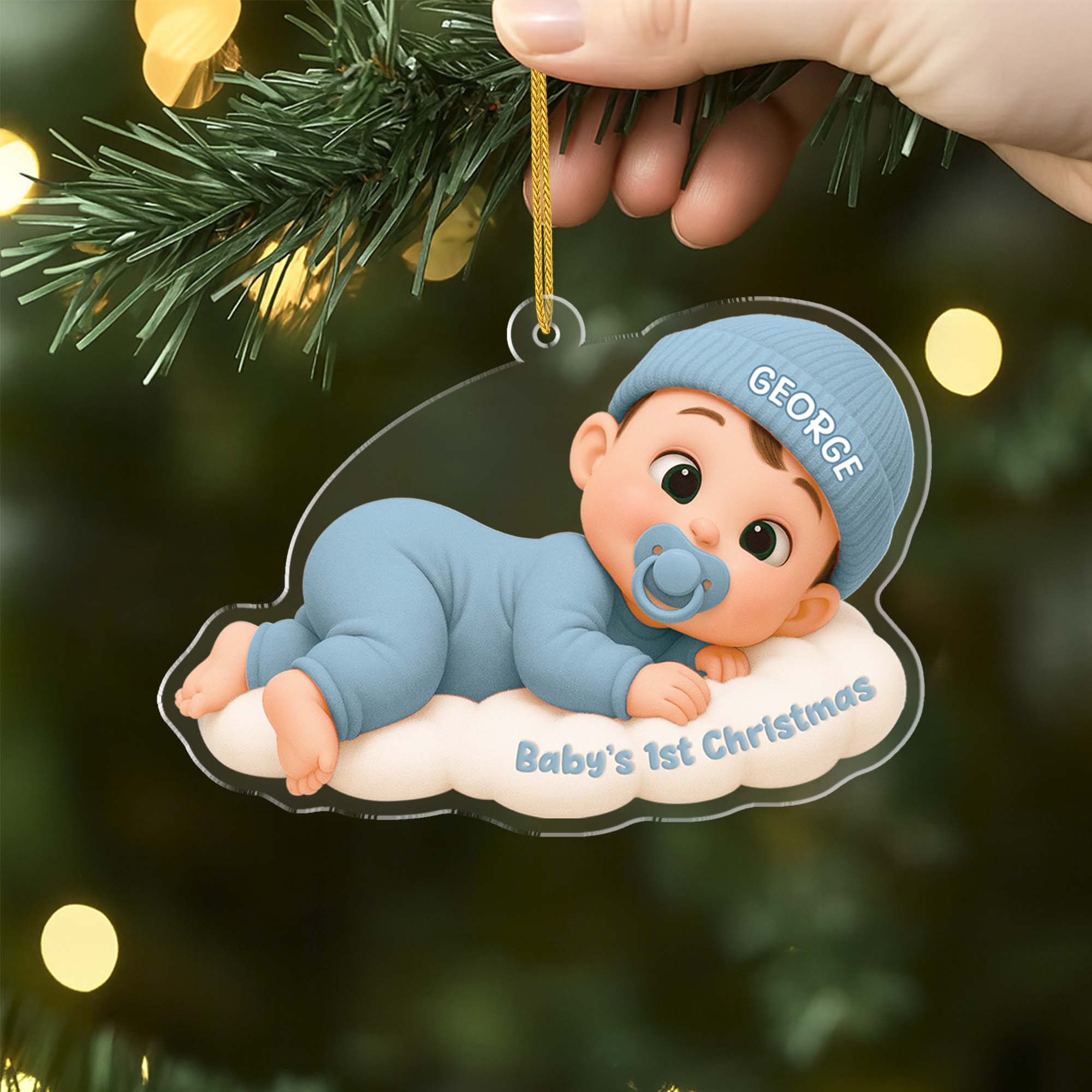6311OUS2 3d printing effect personalized acrylic babys 1st christmas ornament 6311OTT7K