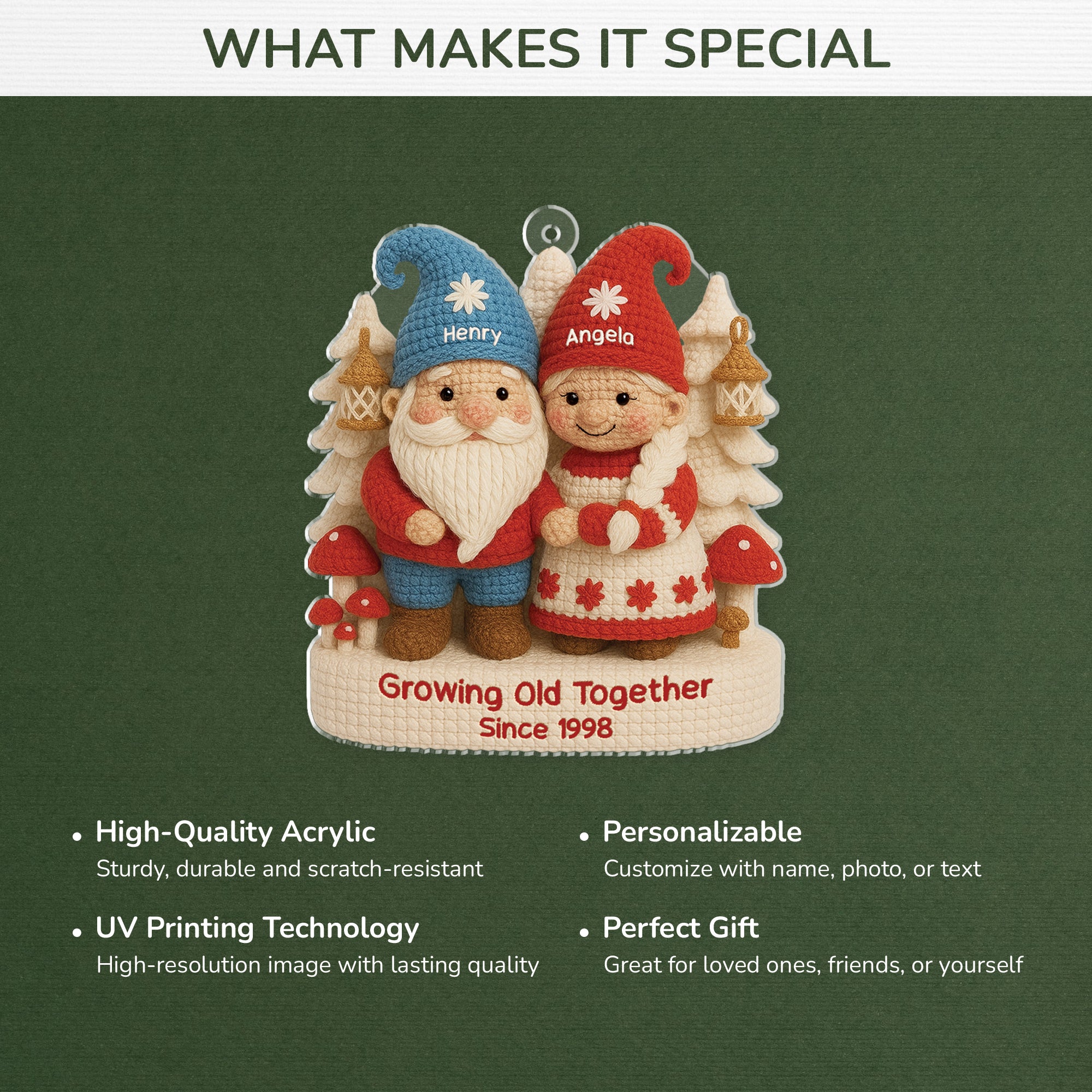 6315OUS4 3d printing effect acrylic gnome couple ornament personalized christmas gift 6315O8MNG