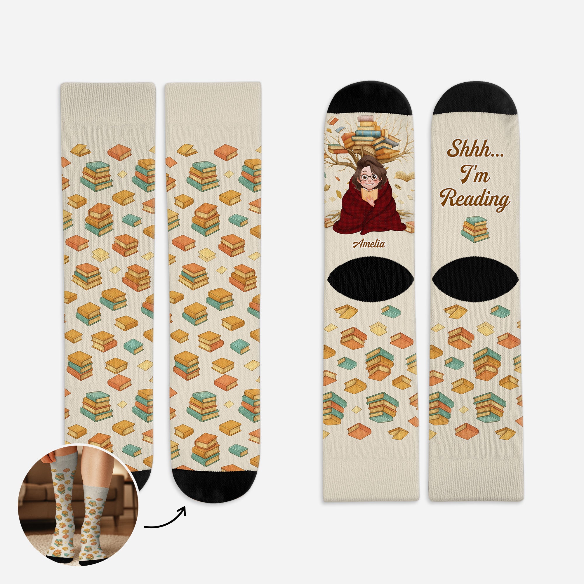 6320JUS1 im reading socks_ personalized gifts for a book lover 6320J8LTA_1