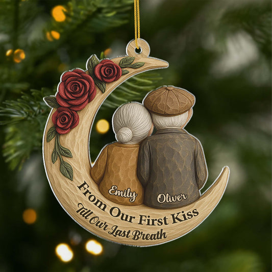 6321OUK1 3d effect acrylic from our first kiss to our last breath_ ornament custom couples xmas gifts 6321O3Z5G