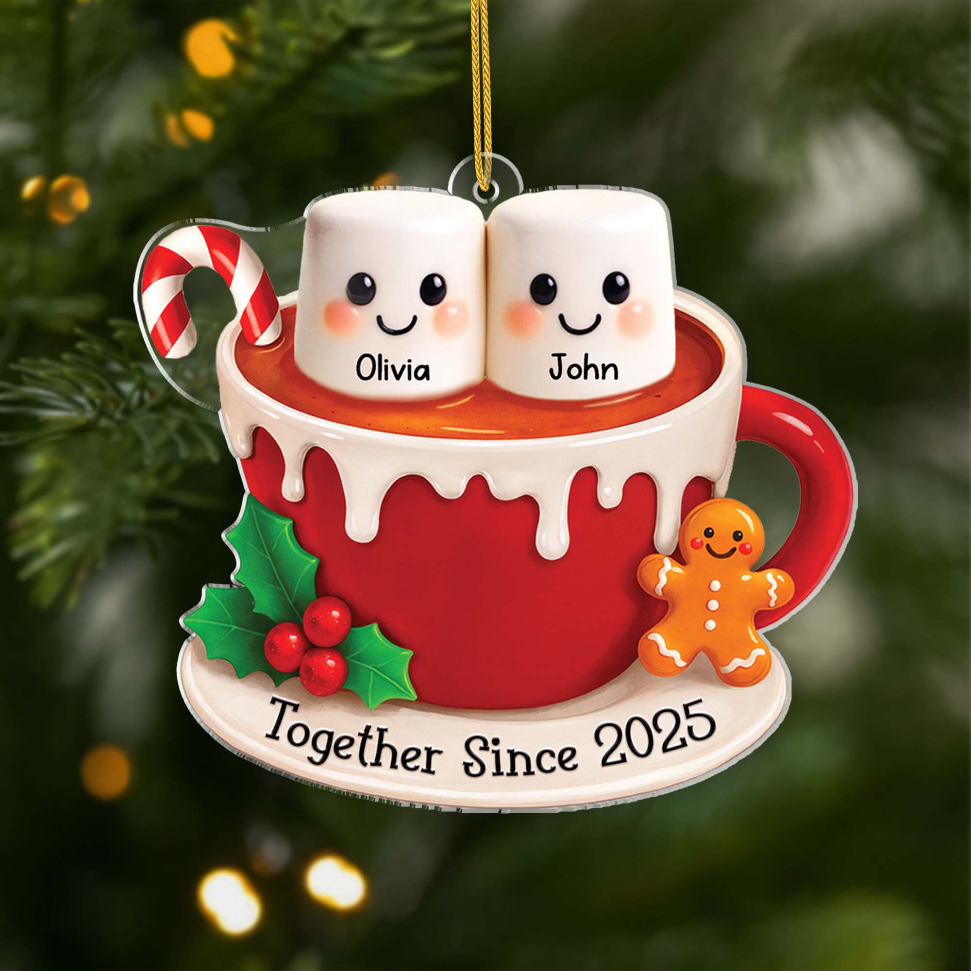 6339OUS1 3d printing effect acrylic together since ornament custom couple xmas gifts 6339OTQ5G