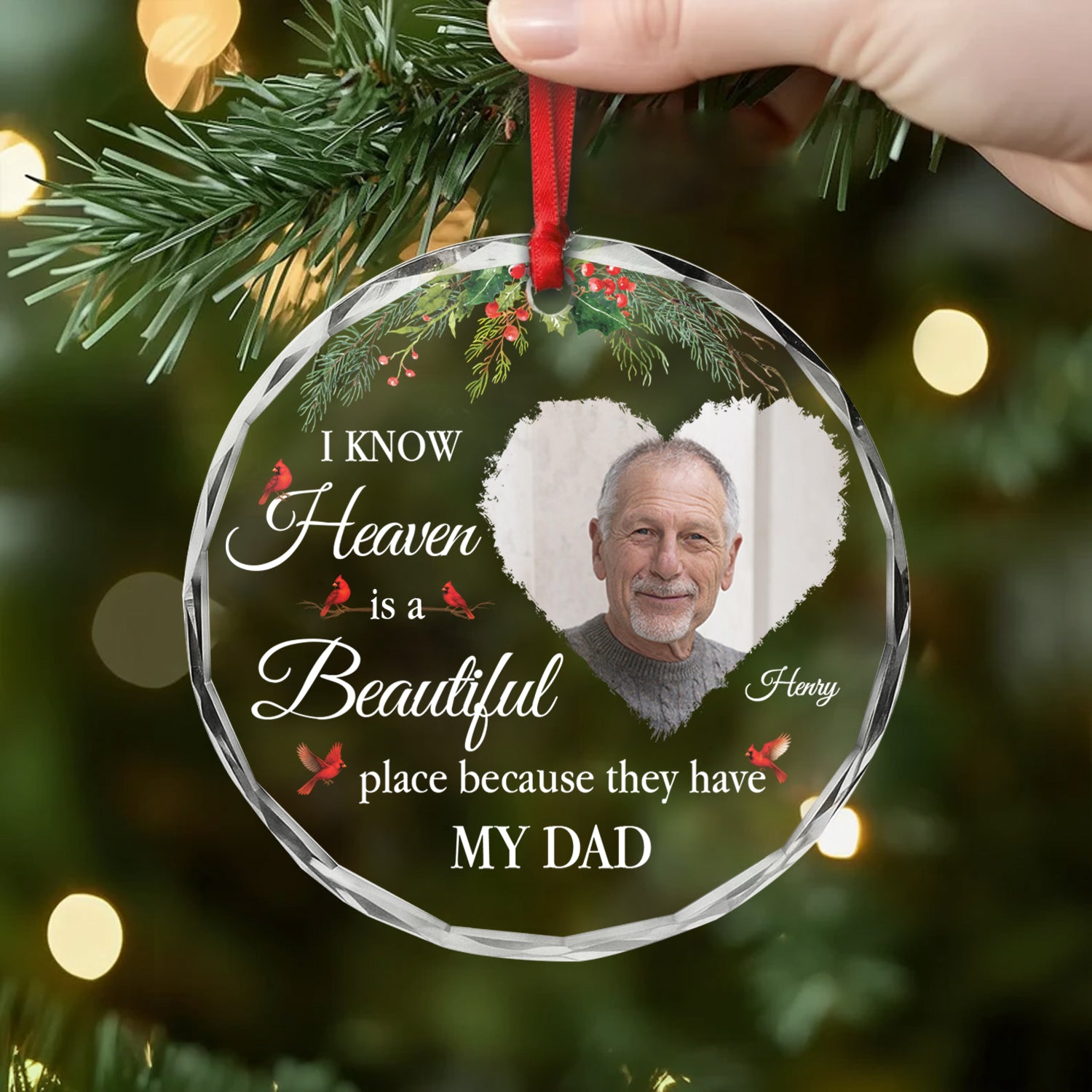 6345OUk1 glass photo ornaments custom memorial gifts for loss of mom grandma 6345OKLCA_3