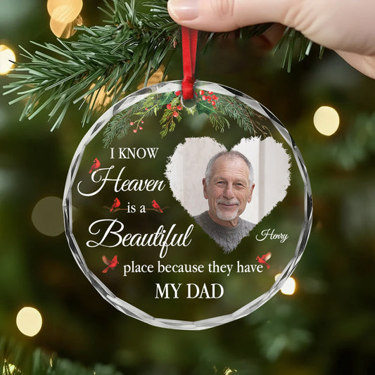 6345OUk1 glass photo ornaments custom memorial gifts for loss of mom grandma 6345OKLCA_3