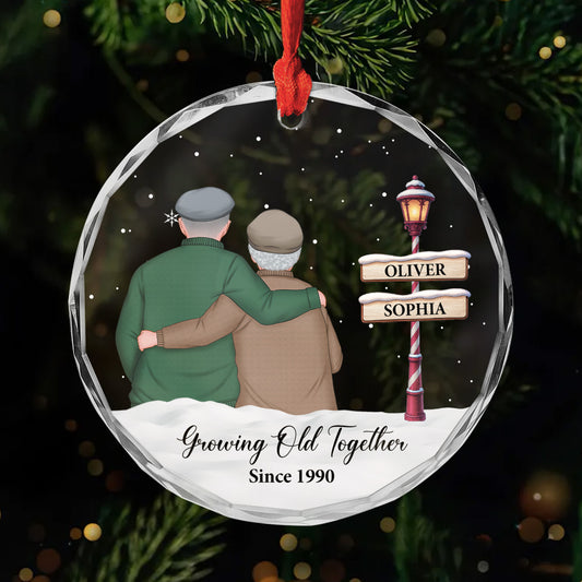 6350OUS1 personalized glass christmas ornaments gifts for old couples 6350OTL5G