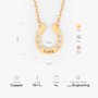 6357JUK3 personalised horseshoe pendant necklace for horse lovers 6357J0I5A