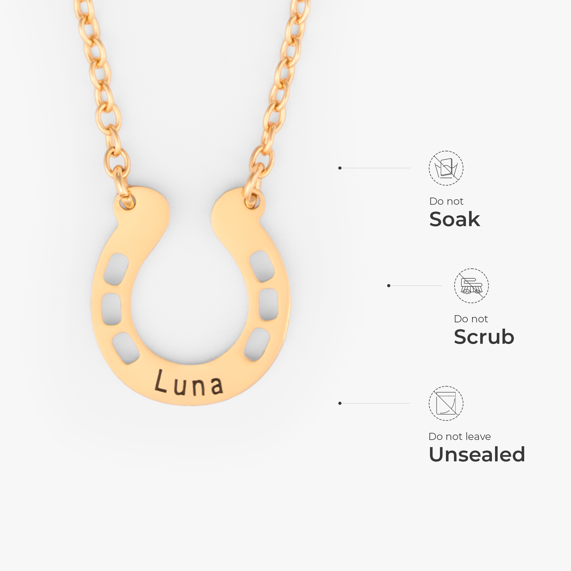 6357JUK4 personalised horseshoe pendant necklace for horse lovers 6357J0I5A