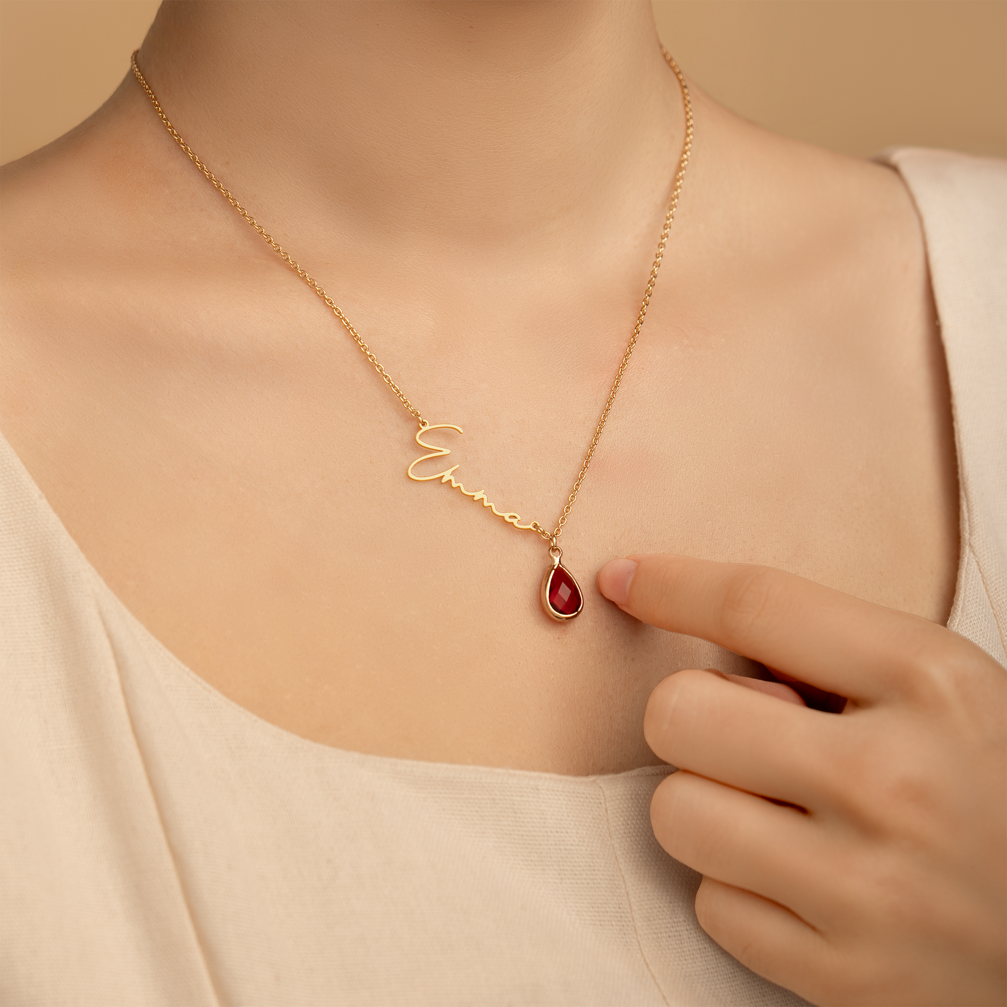 6359JUS2 personalized name necklace with birthstone birthday gift for her 6359J0B5A