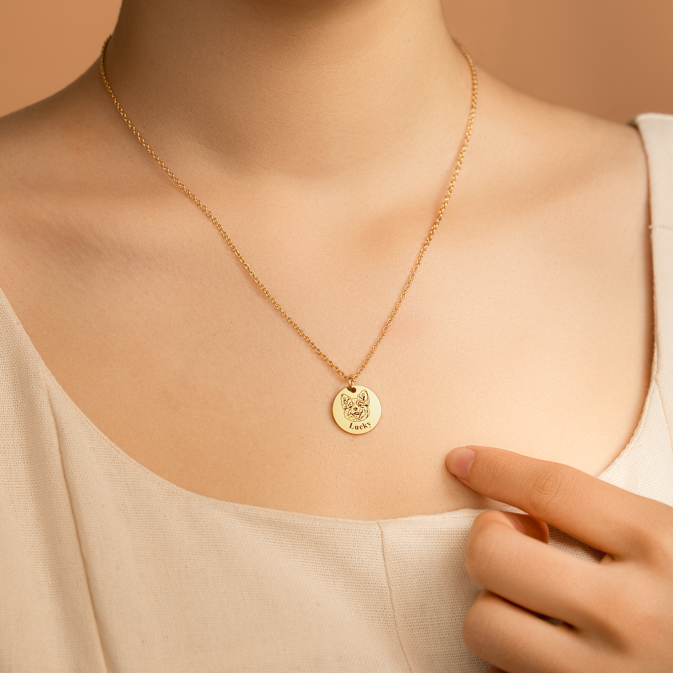 6360JUS2 engraved pet face necklace personalize gifts for dog lovers_ 6360J0B5C