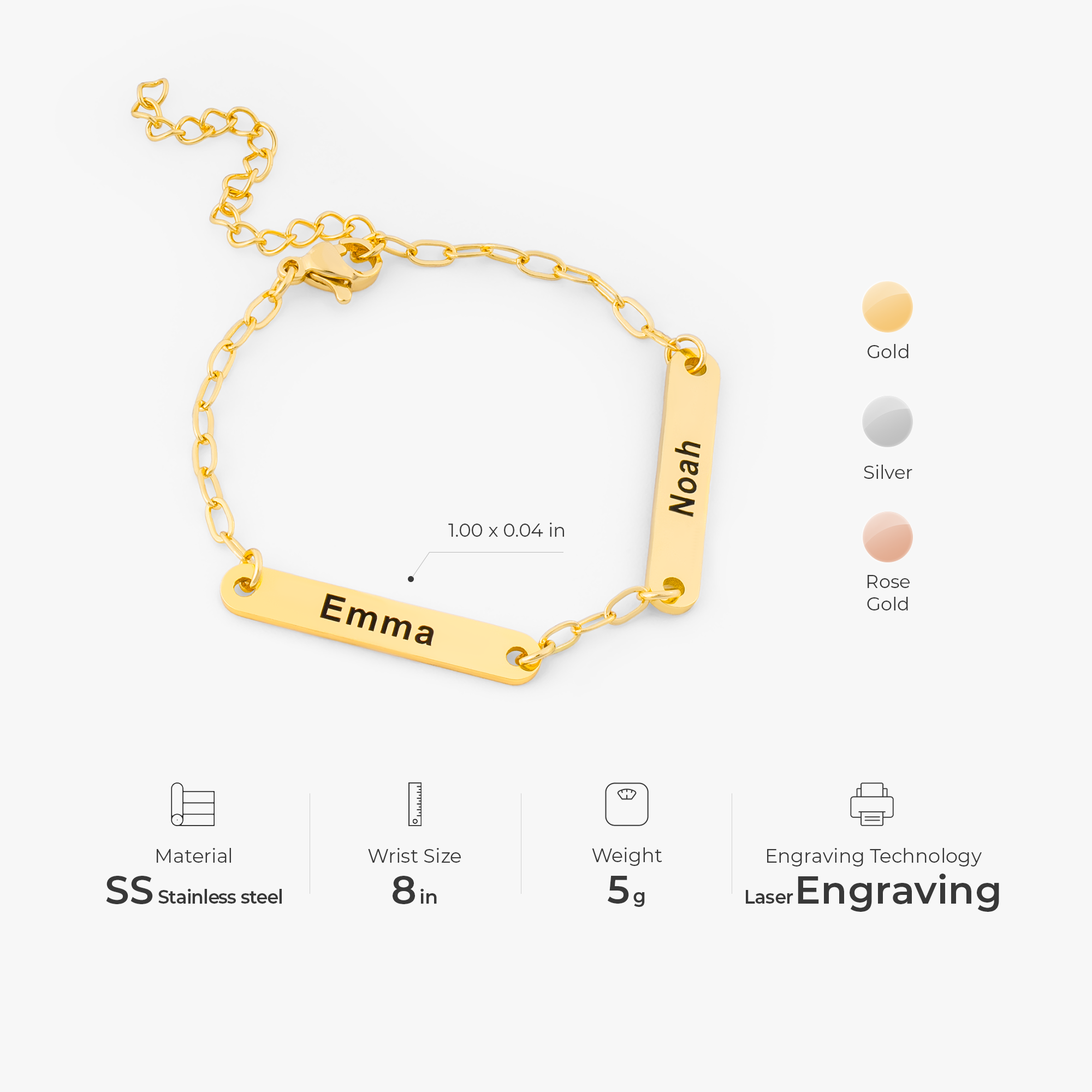 6361JUS3 custom name bar bracelet unqiue gifts for him her 6361J0Q5A