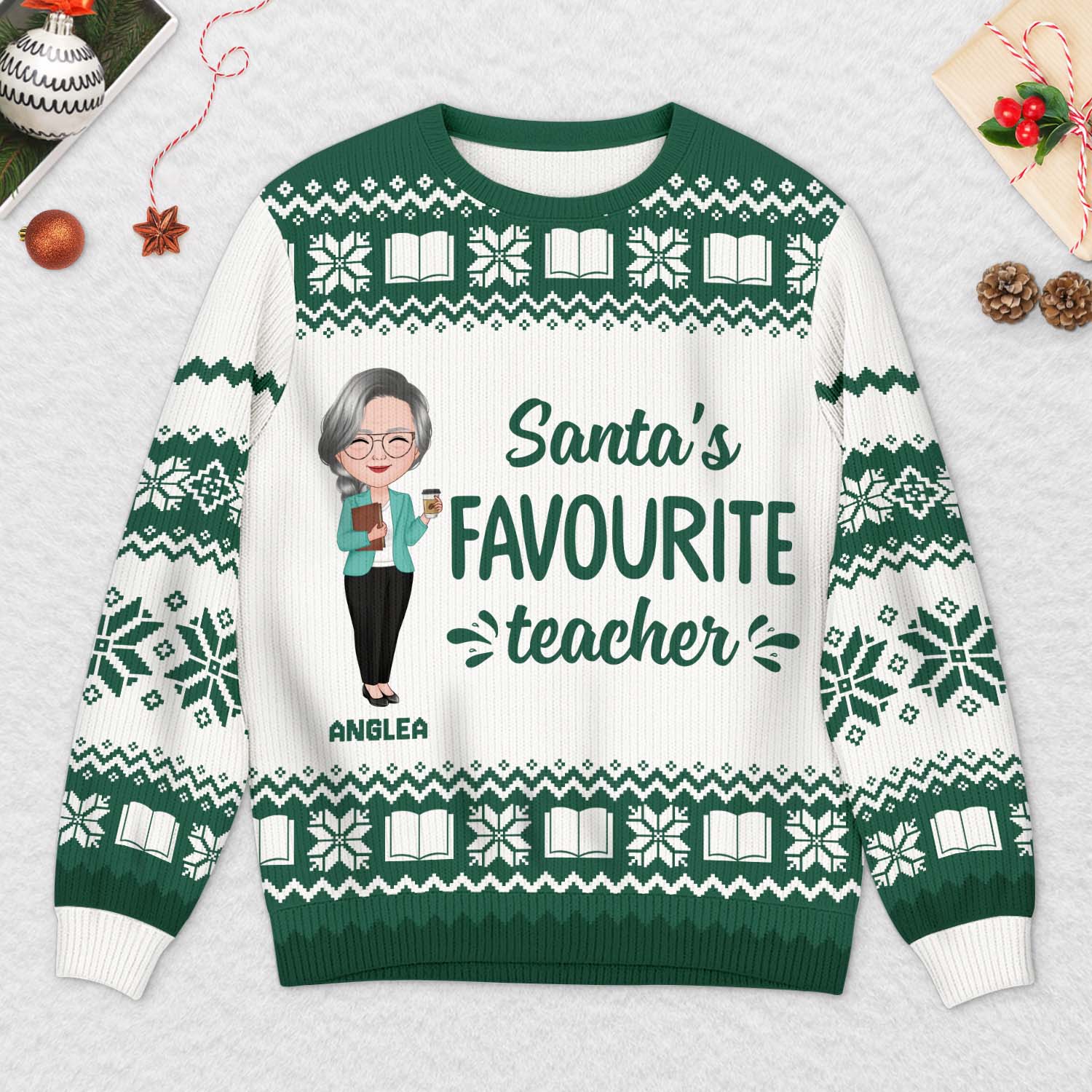 6363WUk1 custom ugly christmas sweater oh what fun it is to teach_ teacher gifts 6363WKLNT_1