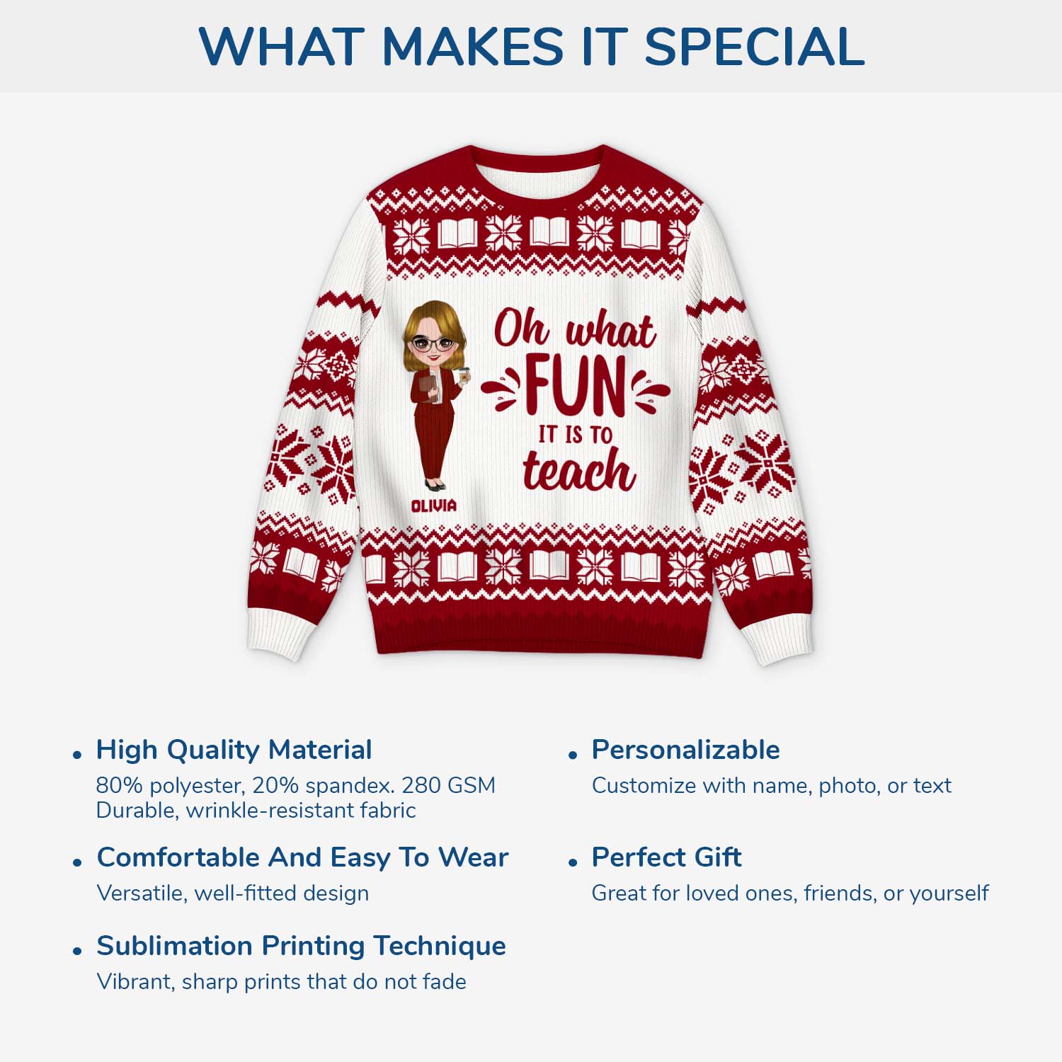 6363WUk1 custom ugly christmas sweater oh what fun it is to teach_ teacher gifts 6363WKLNT_5