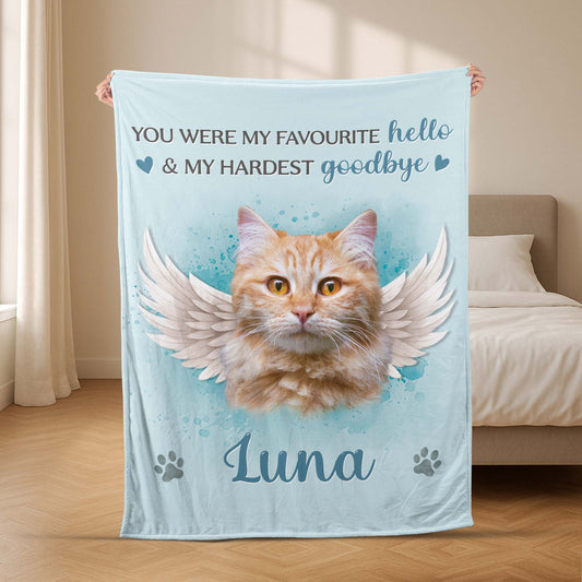6366BUK2 personalized pet memorial blankets with pictures cat loss gifts 6366BKZND