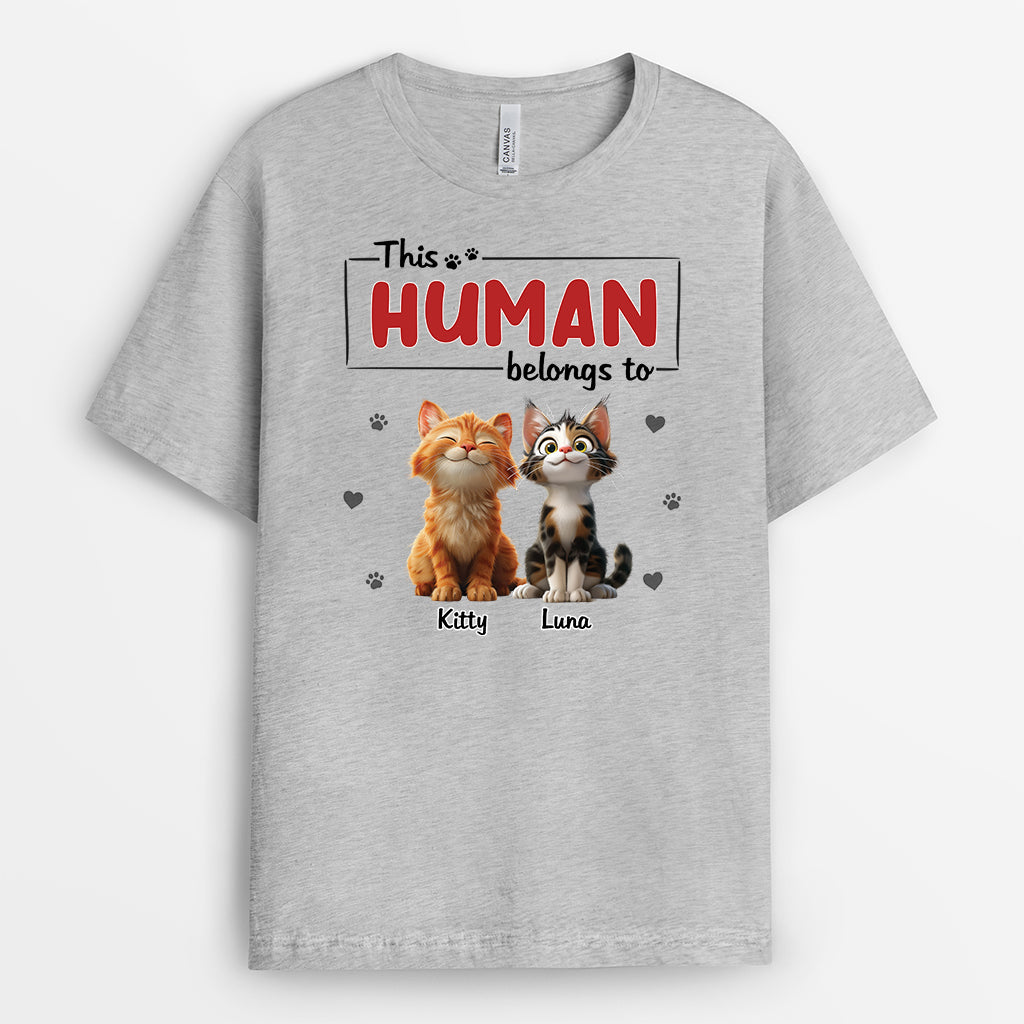 6370AUS1 this human belongs to shirt personalized christmas shirts with cats_ 6370ATLCD_1