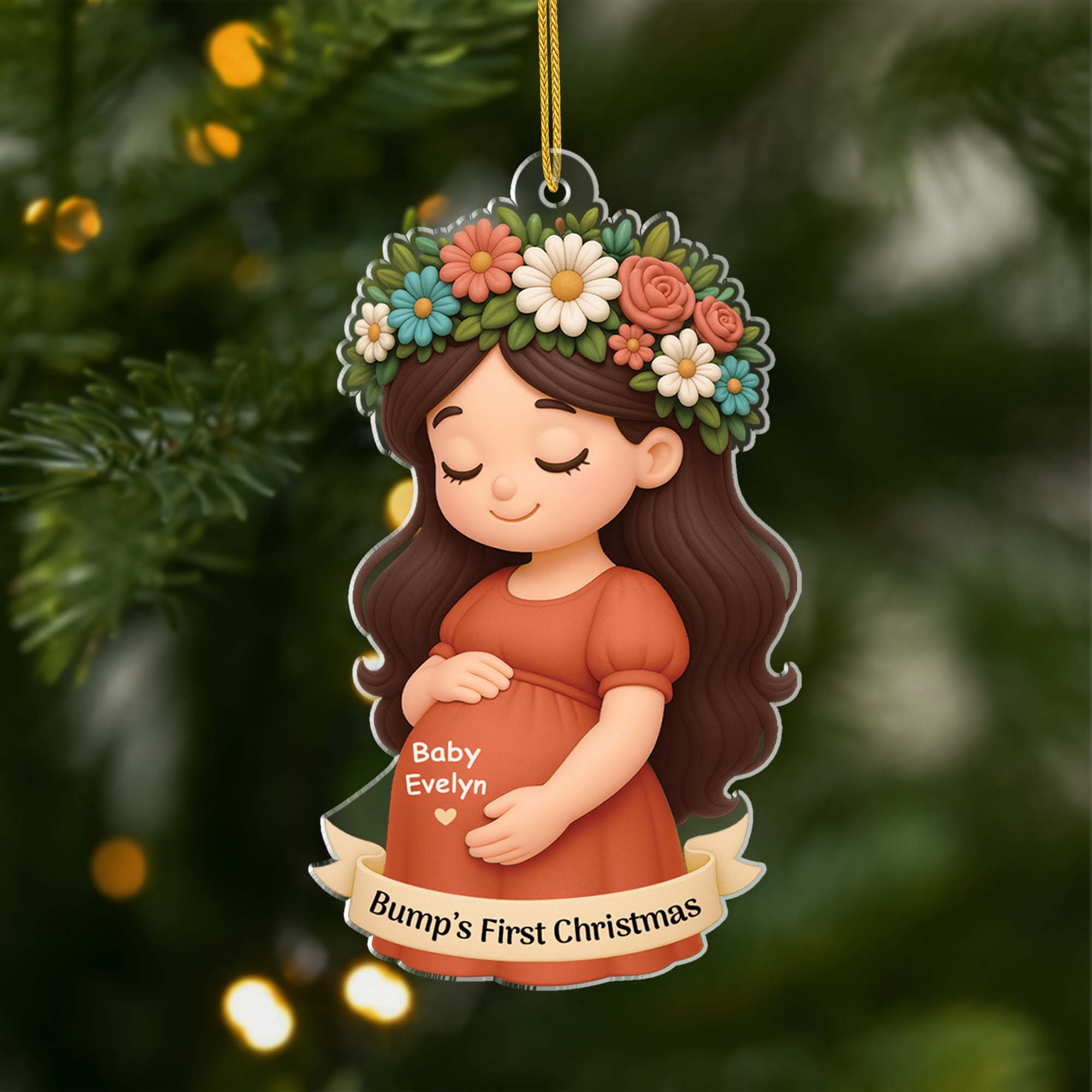 6380OUS1 3d printing effect custom acrylic xmas ornaments mom to be gifts 6380O8PAA