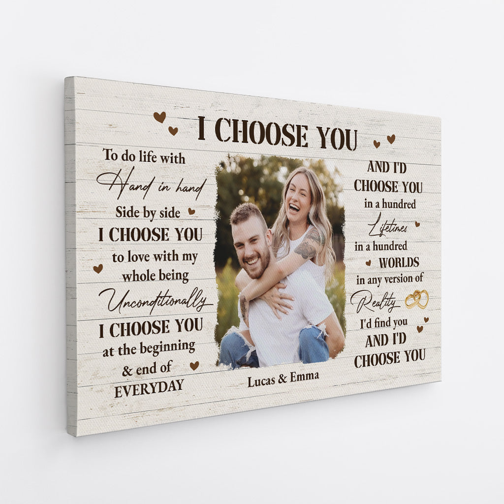 6386CUS2 i choose you canvas with photo personalized gifts for couples 6386C