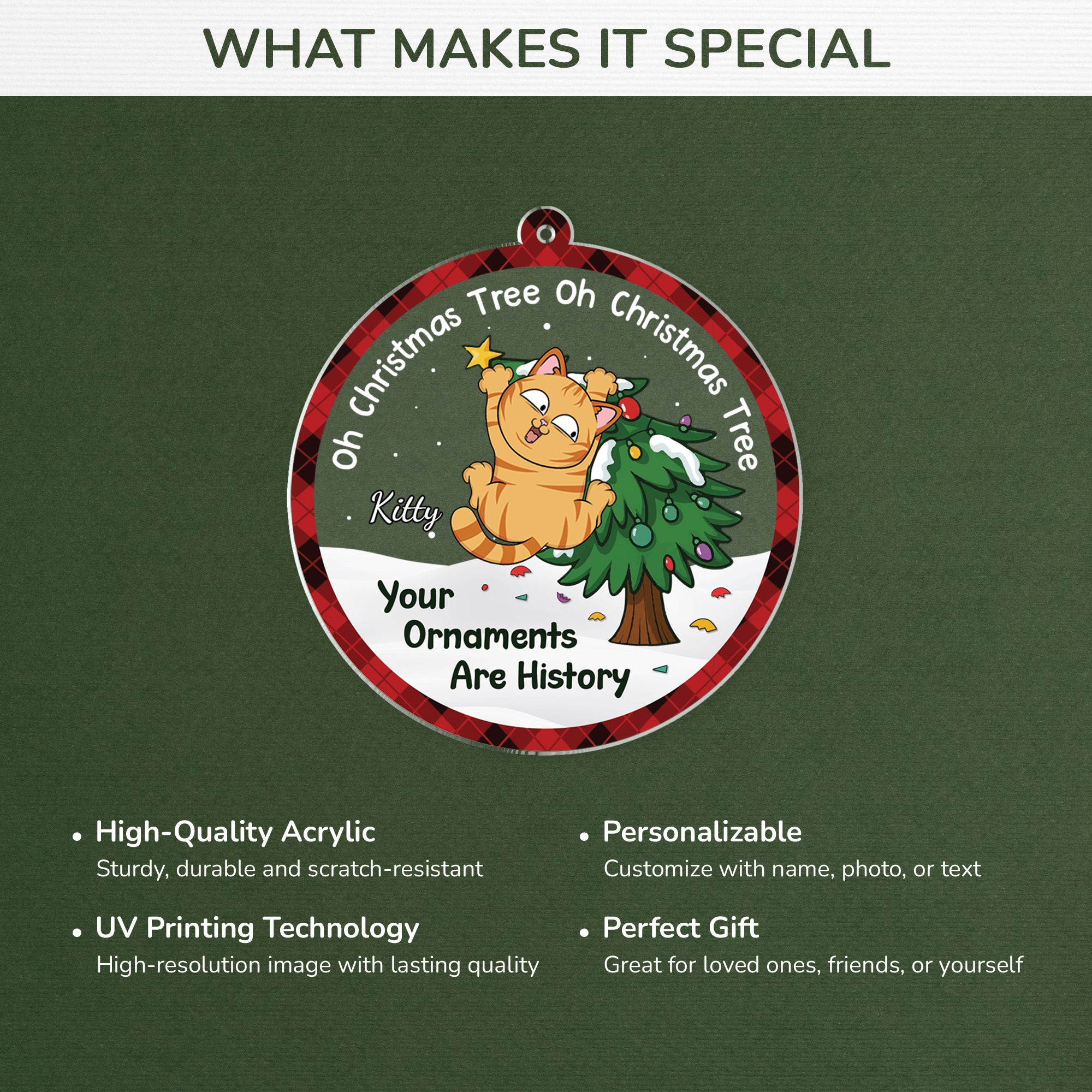 6388OUS4 custom cat acrylic ornament oh christmas tree your ornaments are history_ 6388O8TND
