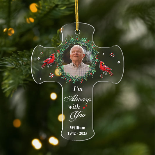 6393OUS1 cross ornament with photo custom memorial gifts for loss of mom dad 6393O8QAB