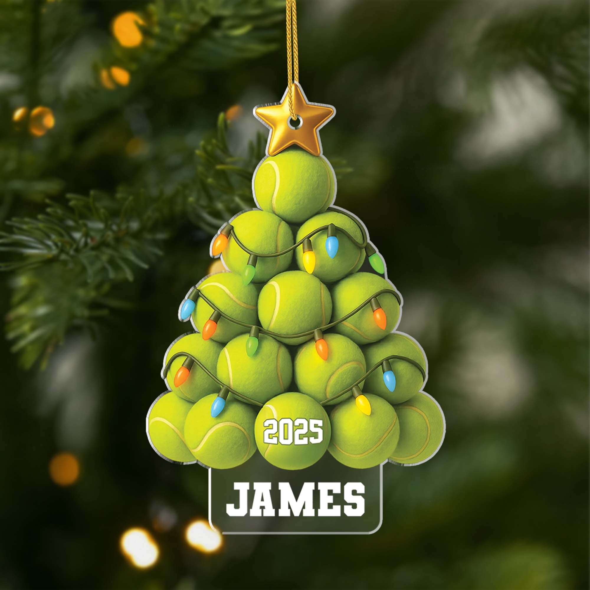 6394OUS1 3d printing effect acrylic tennis ornaments custom christmas gifts 6394OKTTB