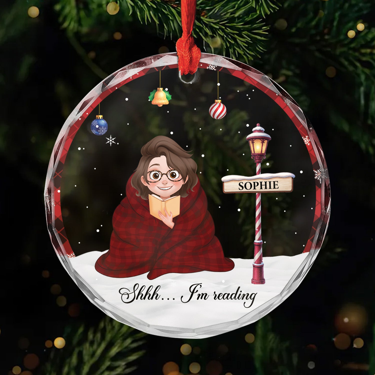 6396OUS1 shhh im reading glass ornament custom christmas gifts for book lovers 6396O8L0A