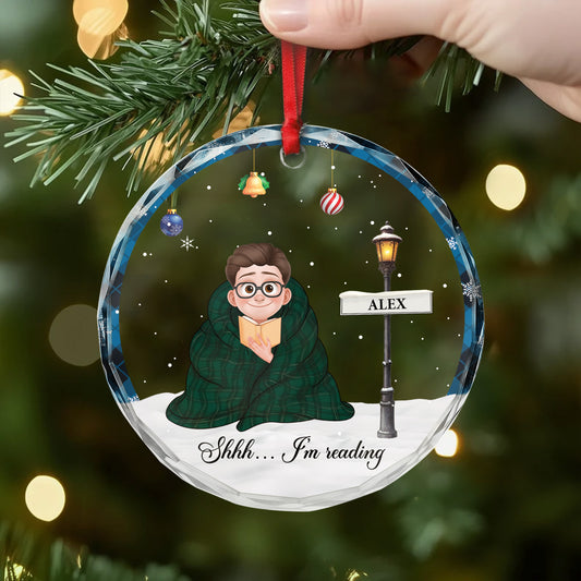 6396OUS2 shhh im reading glass ornament custom christmas gifts for book lovers 6396O8L0A